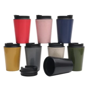 Caneca de café biodegradável de trigo