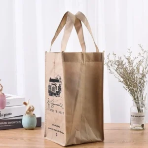 Sacolas de vinho não tecidas com logotipo promocional para 4 garrafas
