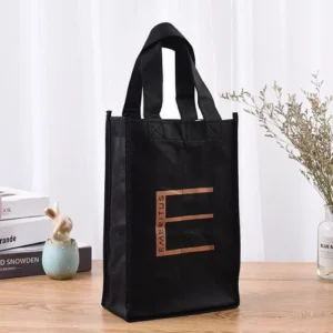 Custom Printed 80 Gsm Non Woven 2 Bottle Wine Bag