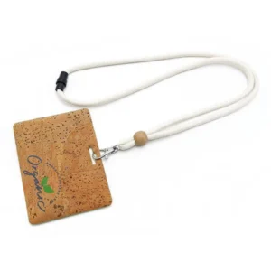 Cotton Cord Lanyards with Cork Id Holder
