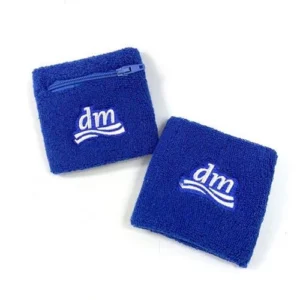 Custom Sport Wrist Sweatband with Zip Pocket