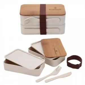 Personalized wheat straw lunch box sets