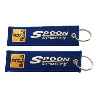 Promotional polyester embroidered keychain