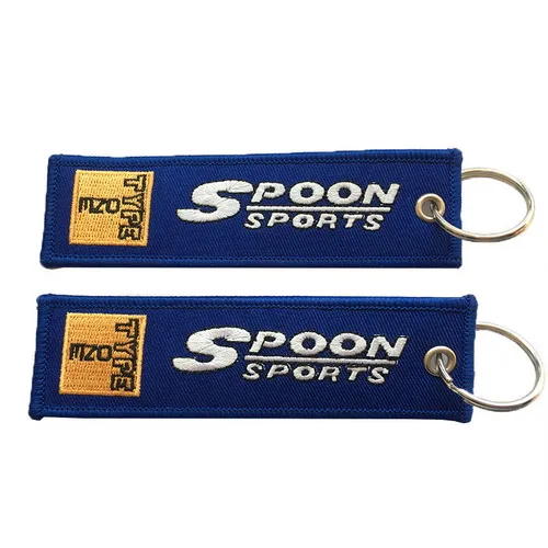 Promotional polyester embroidered keychain