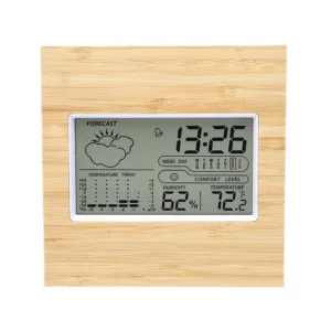 Digital multi-function weather stations with bamboo front