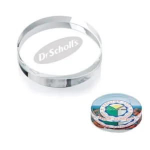 Promotional Round Glass Paper Weights with UV Printed Logo
