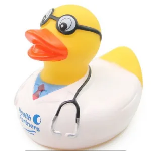 Promotional Funny Doctor Rubber Ducks with Pad Printed Logo